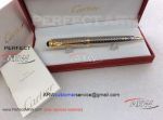 Perfect Replica Wholesale Price Roadster de Cartier Stainless Steel Ballpoint Pen Gold Trim